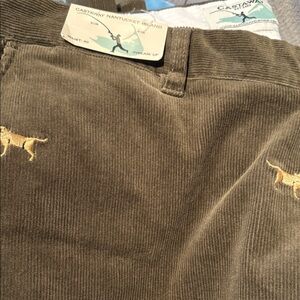 Castaway Corduroy Pants - Brown with Embroidery
